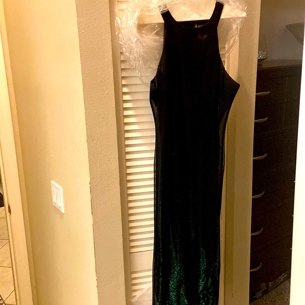 Dark green shimmer formal dress